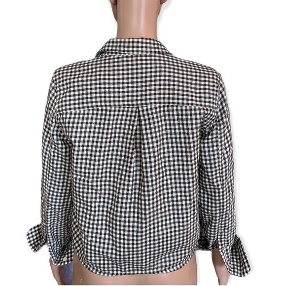 MADEWELL Flannel Tie Front Gingham Button Down Shirt Size S NEW - Picture 6 of 8